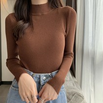 스팩트 아린 데일리 모크넥 긴팔 니트 티셔츠 쫄티