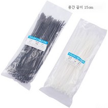 ZZJJC 100줄 파워 셀프락 나일론 스트랩 스트랩 전선수납정리 고정코드 스트랩 와이어 버클, 미디엄 사이즈[15cm], 블랙 【10포 1000마리】