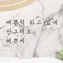 모노먼트 손글씨 감성 레터링 스티커 - 예쁜척 하고 있네 안그래도 예쁜게, 연핑크