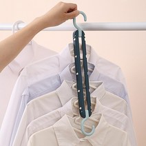 ecolucky 공간절약 5단 접이식 옷걸이 옷장정리, 5단옷걸이 그린