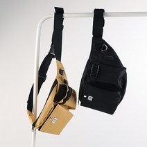 댕스러빗 쿼드백 강아지 산책용가방 트릿간식주머니, 카멜