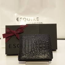에스콰이아 남성 [선물 추천 포장출고] #희소성 #오리지널 카이만 악어 #블랙 반지갑#브랜드세일중