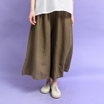 내추럴가든 핀턱주름 밴딩 린넨 스커트 팬츠