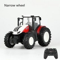 RC Car 124 RC 파머 장난감 세트 트랙터 트레일러 LED 헤드 라이트 24G 원격 제어 자동차 트럭 농업 시뮬레이터 어린이 선물 abs 플라스틱 포함, Red-4 wheels