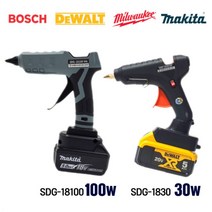스파크 충전 글루건 무선글루건 충전핫멜트 스파크 SDG18100 SDG1830 100W 30W 2종 막대본드총, 옵션02 18V충전글루건 100W(밀워키 용, 1개