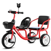 어린이 쌍둥이 키즈 세발 자전거 경량 유아동 2인용, A