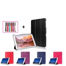 COCOGOGO 갤럭시탭A 8.0(2017) SM-T380 T385 스탠드 케이스+터치펜1개, 브라운