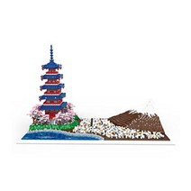 LULUFUN 미니블록 후지산 벚꽃 오층탑 마이크로형 입체퍼즐 3D 건축 6500pcs, 6500개