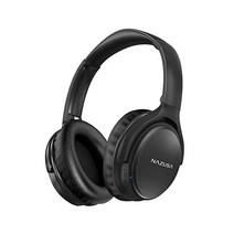 【첨단 Bluetooth 5.2 탑재&HIFI 고음 质】NAZUSA 무선 헤드폰 오버 이어 헤드폰/Type-C 급속 충전/38시간 연속 재생/초저 지연/IPX5 방수/CVC8. 0, 블랙