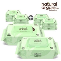 [네츄럴오가닉] 아기물티슈 오리지널 플레인 스마트캡형100매[5팩]+리필형100매[5팩], 상세 설명 참조, 제품명:OPC100_5+OPR100_5