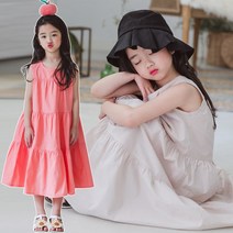 미니로이 낸시 아동 주니어 여아 캉캉 롱 키즈 초등학생 민소매 원피스