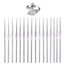 뜨개질 뜨개실 대바늘 숏팁 코바늘 크로셰 후크 세트 랜덤 컬러 바늘, 16pcs 및 반지