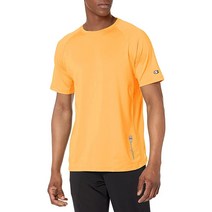 챔피온 남성용 시그니처 메시 스포츠 티 왼쪽 바디 카프리 오렌지586esa Medium