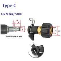 고압 세척기 호스 물 세척 압력 와셔 커넥터 변환기 콘센트 커넥터, 금