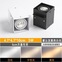 LED 조명 방통등 알루미늄방통 천장선반 전용 가게 쌍두통등 상용 격자 스퀘어 콩담 스포트라이트 2924280297, 블랙 백광 5cm 방통 더블 헤드 10 W
