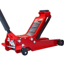 BIG RED T83508R Torin 유압 로우 프로파일 서비스플로어 잭 듀얼 피스톤 퀵 리프트 펌프 3.5톤(7000파운드) 용량 레드