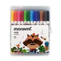 모나미 모니주 12색 사인펜 신형케이스, 3개, 블루