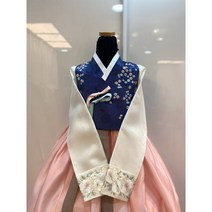 (한복대여) 여자한복조끼 안개 배자 대여 (색상 2가지 네이비 화이트)