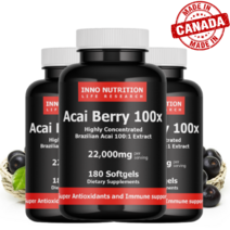 아사이베리 180정 하루 1정 (6개월) 고농축 100배 브라질 아사이, 3병, 180캡슐