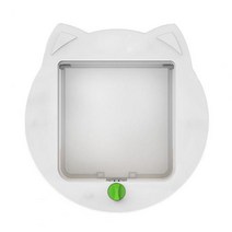 펫도어 베란다 고양이용 내구성 애완 동물 문짝 세련된 귀여운 고양이 머리 모양 쉬운 집 설치 침실용 이상적인 개 장식, 없음, 없음, 1.WHITE