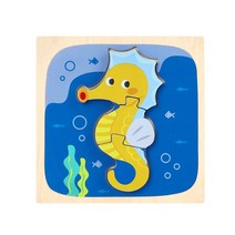 돌아기 집콕놀이 해마 원목퍼즐 장난감 창의교구 블록놀이 두뇌발달 원목교구 소근육발달 베이비퍼즐