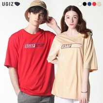 UGIZ ASAP 레터링 코튼 티셔츠 남녀공용
