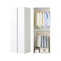 한샘 샘베딩 클로즈 옷장 80cm(높이216cm) 2단행거형 6종, B형 : 라이트오크도어+화이트몸통(B)