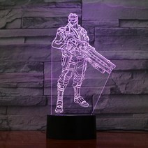 오버워치 3D 아크릴 스탠드 무드등 만들기 LED DIY 조명 취침등 집들이 선물, 화이트 크랙 16색 리모콘, 467 솔저76