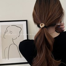 원도나 1+1+1 링모양 메탈 포인트 기본장식 머리끈 wdn 6143
