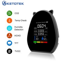 5 in 1 CO2 미터 다기능 디지털 온도 습도 테스터 TVOC HCHO 이산화탄소 검출기 대기 질 모니터 329436