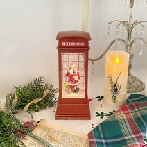 크리스마스 선물 오르골 눈내리는 워터볼 LED무드등-해피뉴이어_폰부스(산타), 06해피뉴이어_폰부스(산타)