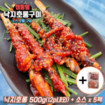 캠핑 낙지호롱 구이 호롱낙지 꼬치 500g (12p내외) + 소스, 5개