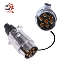 소형카라반 AOHEWEI7 핀 트레일러 소켓 견인 봉 금속 알루미늄 합금 플러그 보트 캐러밴 RV 트럭 12V 7 극 커넥터 어댑터 156384, 한개옵션0