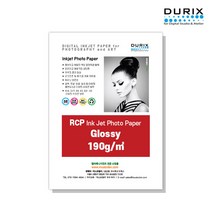 두릭스 글로시 190g DURIX Glossy A4 A3 인화지 사진인화지 포토용지 사진용지 광택지 고광택, A4 50매