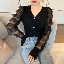 포린박스 프릴소매 레이스 봄 예쁜 가디건 YJ