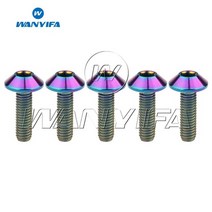 [해외]Wanyifa 티타늄 볼트 알렌 육각 머리 m6 x 12 15 20mm 오토바이 나사 5 개몫, 무지개