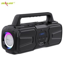 휴대용 야외 블루투스 스피커 음향기기 usb 추천 감성 사운드바 컴퓨터 zealot p2 solar 40w highpower 센터 음향 시스템 무선 tws 서브우퍼 바 70, 검은 색