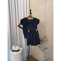 [여름신상 무배] 웰즈 린넨 빅프릴 나시 블라우스 밴딩 반바지 세트