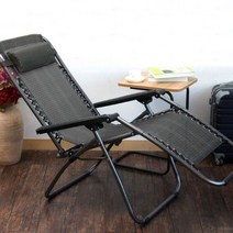 [생활모아] 릴렉스 사무실 집 야외 테라스 캠핑 낮잠 꿀휴식 휴대용 각도조절 접이식 멀티 안락의자_다크브라운컬러 안락의자, 블랙