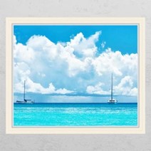 꾸밈 im596-그림같이파란바다에서창문그림액자 시트지, D타입-엘레강스실버