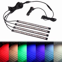 브릴리언트라이팅360 RGBLED 자동차무드등 풋등 튜닝 실내등 자동차LED바 단색, 1개, 선택3.단색무드등-레드-2바(무드등2개)