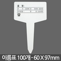 T자 인쇄 화분 이름표 중형 X 100개 - 화분 식물 라벨 꽂이 칼라 컬러 분갈이 네임텍, 02_이름표_T인쇄(중)100장