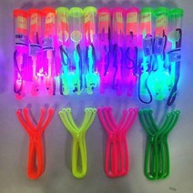 불빛낙하산 새총통 12개입 1세트, 나이트그린 핑크 그린 오렌지