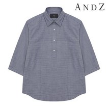 앤드지 네이비 스트라이프 패턴 7부 셔츠