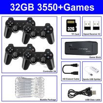 PS1FCgba용 비디오 게임 콘솔 10000 개 이상 내장 64G TV 스틱 휴대용 4 무선 컨트롤러, 한개옵션1, 01 32G 4P without Box