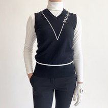 여성골프티셔츠 레터링 심플 베이직 니트 조끼 여성골프웨어 데일리필드