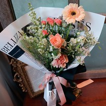 리리스 헤이즐 꽃다발 생화배송 정기구독 당일발송, 쇼핑백추가
