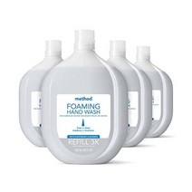 Method 포밍 핸드 솝 리필 오렌지 진저 재활용 병 28온스 4팩, 무료 + 클리어_28 Fl Oz(4개들이 팩)