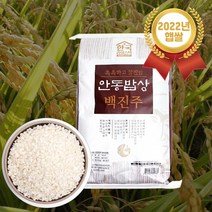 22년 햅쌀 안동 백진주쌀 10kg 찰기가득 백미 11분도, 단품
