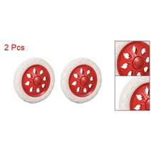 쇼핑 카트 바퀴 트롤리 캐스터 교체 직경 65 인치 고무 포밍 라이트 블루 레드 블루 2 개, 01 빨간